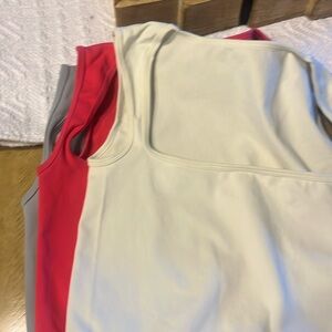 Lycra very stretchy and good quality tops . Set of 3